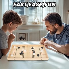 ” Fast Sling Puck Game,Wooden Hockey Game Sling Puck.Desktop Battle Wood..