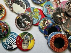 Vintage POG Pogs and Slammers HUGE LOT Plastic Slammers with Various POG Caps