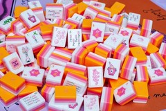 Premium American Mahjong Set 160pcs – Champagne Orange TILES + MAT
