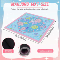 New Premium Mahjong Mat Table Top 31.5 in x 31.5 in – Blue Oriental
