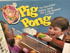 Pig Pong Game Toy Milton Bradley 1986 Ping pong Tennis Ages 6+ Box Instructions