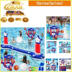 4th of July Pool Games Set Inflatable Water Sport Toys Patriotic 3-in-1 Large