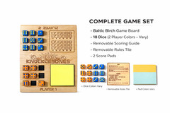Handcrafted Wooden Knucklebones Dice Game – 2 Player Strategy Board w/ 18 Dice