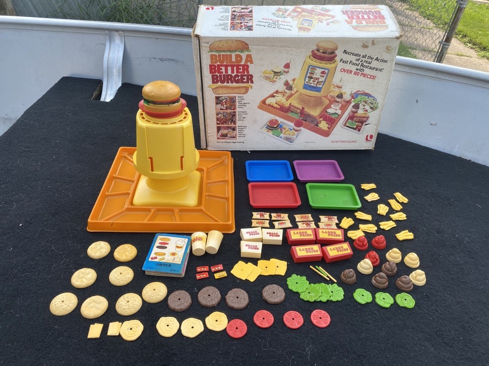 Lakeside Build a Better Burger 1984 Fast Food Family Board Game
