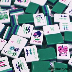 NEW! Vibrant Layered Mahjong Tiles – Full American Set 160Tiles – Green acrylic