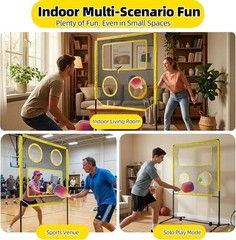 5-in-1 Indoor & Outdoor Multi-Sport Set with Net for Pickleball, Badminton, T…
