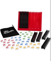 UNO Quatro Game with Colored Tiles & Plastic Game Grid for Adults/Family