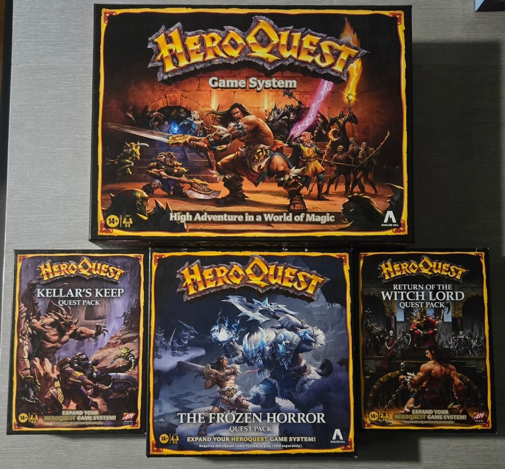 HeroQuest Game System Lot of 4 Avalon Hill Main Game NEW + 3 Sealed Expansions!