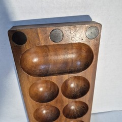 Vintage Folding Wooden Mancala Board Game Large 20″ Solid Wood Strategy Set