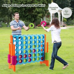 Jumbo 4-to-Score 4 in A Row Giant Game Set Indoor Outdoor Kids Adults Family Fun