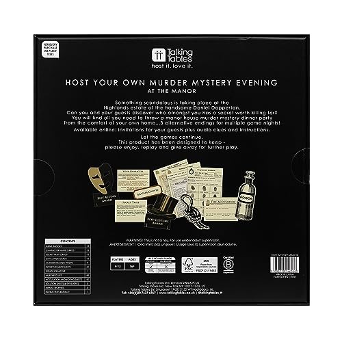 Talking Tables Reusable Murder Mystery at The Manor After Dinner Party Game Kit