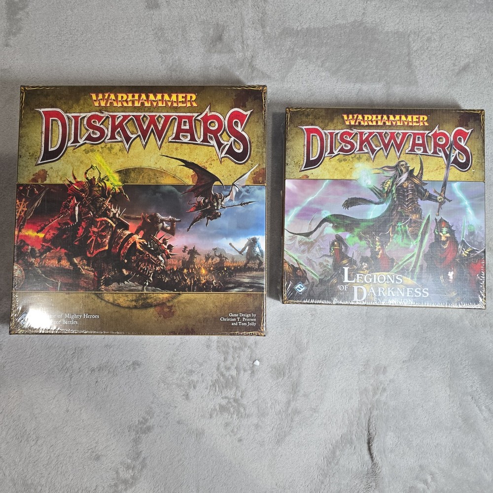 Warhammer Diskwars Game And Legion Of Darkness Expansion Pack. Both Sealed