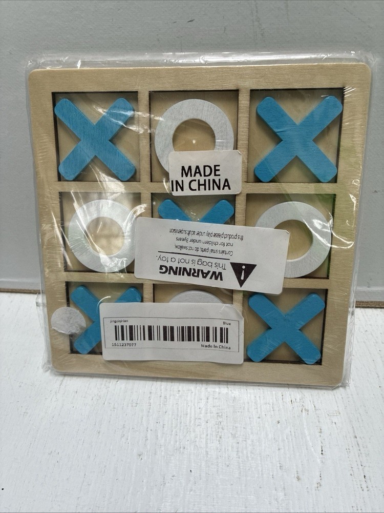 Tic Tac Toe Game Wooden Board Game Table Toy Player Room Decor Tables 6”