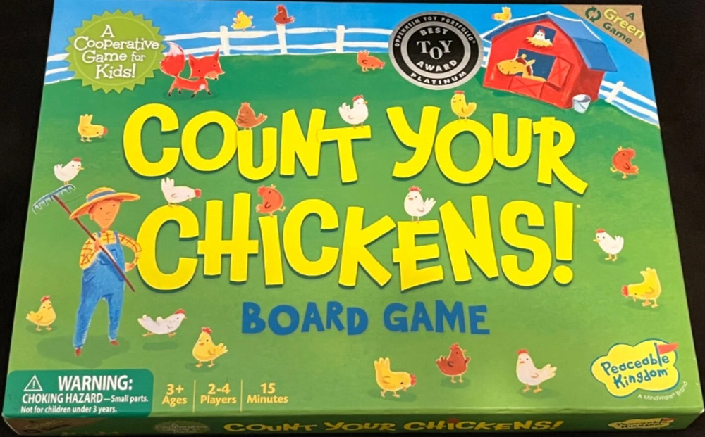 Peaceable Kingdom Count Your Chickens Board Game Ages 3+ Best Toy COMPLETE MINT!