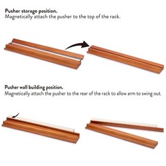 Classic Chestnut Color Wooden Mahjong Game Racks with Pushers, 18″ – Set of 4