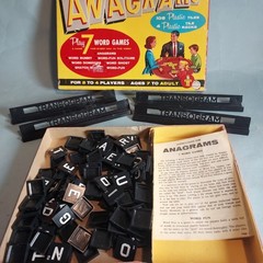 Vintage Anagrams Word Games Transogram Complete Excellent Plus 1957