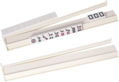 4PCS Mahjong Racks with Pushers White, American Mahjong All-in-one Tile Rack New