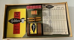Vintage 1956 Yahtzee Complete E.S. Lowe Dice Game w Dice Cup Box Manual VG! MCM