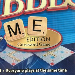 Scrabble Me Edition Crossword Game Words Wood Tiles 2-4 Players Ages 8-Adult NEW