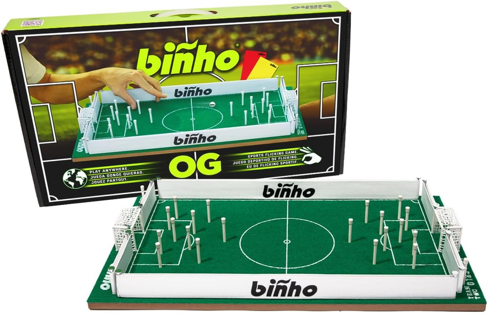 Binho Board OG Board Game – 2-Player Fast-Paced Finger Flicker Pinball Family Bo