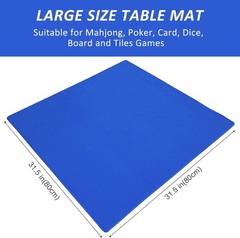 Large Mahjong Mat W/ Black Carrying Bag Blue,31.5 inches Anti Slip & Noise New