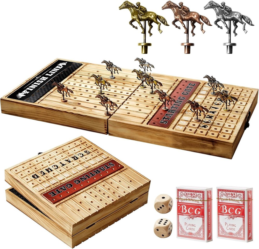 Horse Racing Board Game with 11 Luxury Metal Horses, Horse Race Board Games H…