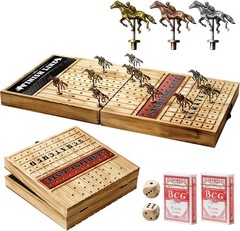 Horse Racing Board Game with 11 Luxury Metal Horses, Horse Race Board Games H…