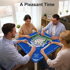 Mahjong Mat for Table 31.5″X31.5″ Rubber American Mahjong Mat with Rules, Non Sl
