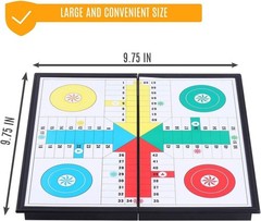 Magnetic Ludo Traditional Board Brain Game 9.7 X 9.7 in Travel Size Family Time
