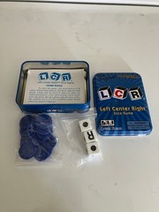 LCR® Left Center Right™ Dice Game – Blue Tin
