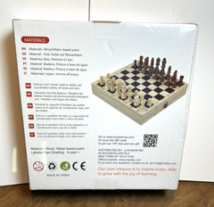 Foldable Wooden Fast Sling Puck & Chess Game. New game with light damage to box