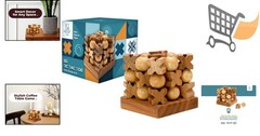 3D Wooden Tic Tac Toe Game Rustic Coffee Table Decor Family Gift Fun for All