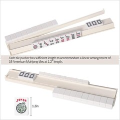 4PCS Mahjong Racks with Pushers White, American Mahjong All-in-one Tile Rack