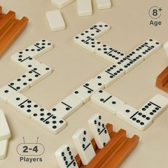 Compact Double 6 Dominoes Set with Travel Case & Domino Racks for Easy Gameplay