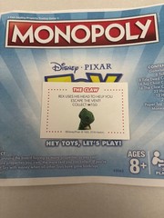 2018 Monopoly Toy Story Rex Uses His Head to Help You Chance Claw Card Game