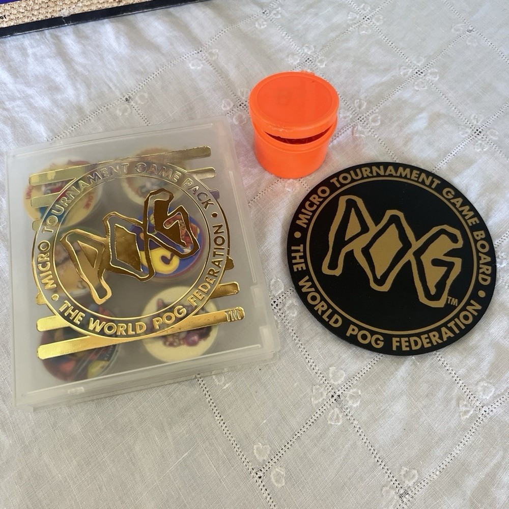 Vtg 1994 World POG Federation Micro Tournament Game Pack Case Board With Slammer