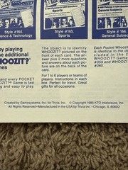 Vintage POCKET WHOOZIT SPORTS STRATEGY PICTURE GAME USA #165 Babe Ruth EUC VTG