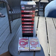 NFL Table Top Stackers Chiefs Wood Block Family Game Sports Theme w/cards