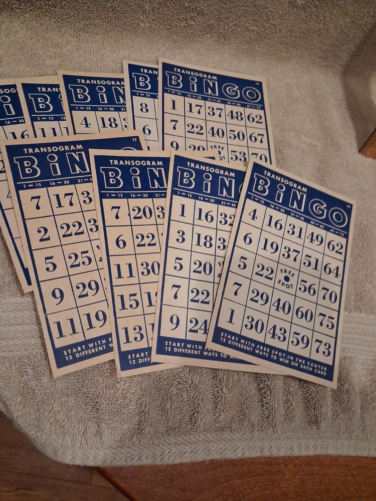 Vintage Transogram Blue Bingo Cards 9