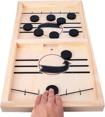Fast Sling Puck Game – Thrilling Wooden Air Hockey for Family Game Night