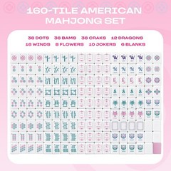 Mini American Mahjong Tile Set – 160 Tiles with Travel Bag, Portable Game Access