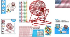 Classic Red Bingo Game Kit with 75 Balls & 18 Cards – Adults
