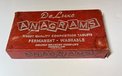 Vintage Deluxe Anagrams Game Milton Bradley Company 4120 Composition Tablets