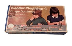 Vtg Creative Playthings 27/28 Wooden Picture Dominoes Original 1970 W/Box D6
