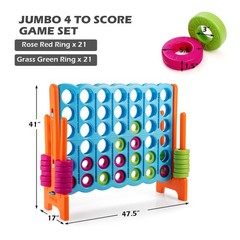 Jumbo 4-to-Score 4 in A Row Giant Game Set Indoor Outdoor Kids Adults Family Fun