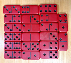 Lot of 20 Vintage Solid Red Catalin Dominoes Bakelite Era Craft Jewelry Tiles