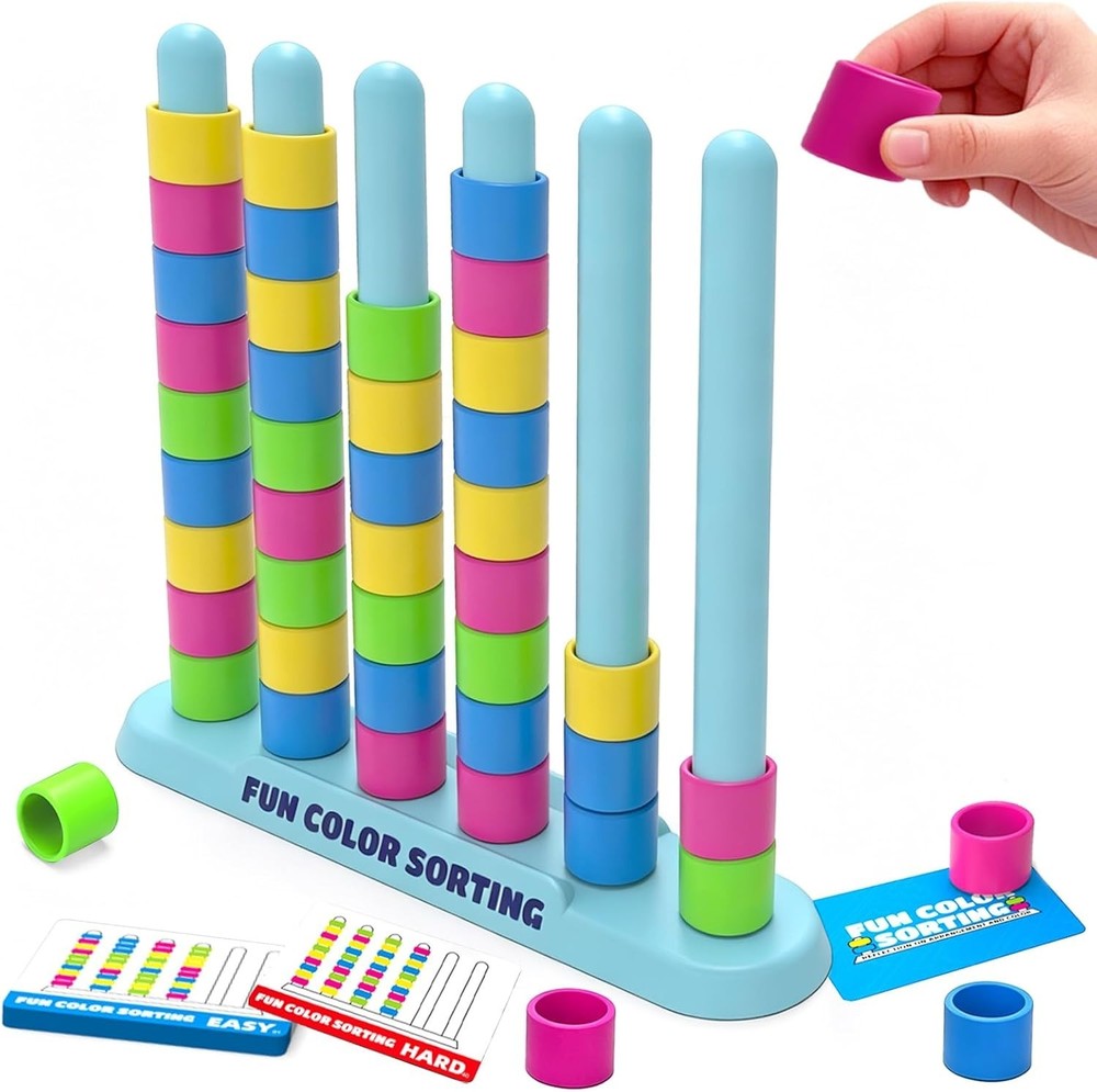 Color Matching Challenge Game, 1-2 Player Color Stacking Puzzle Game, Board Game