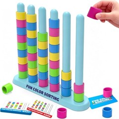 Color Matching Challenge Game, 1-2 Player Color Stacking Puzzle Game, Board Game