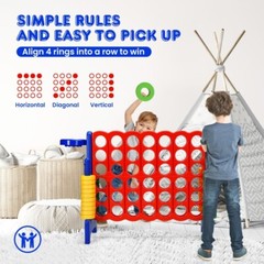 Jumbo 4-to-Score 4 in A Row Giant Game Set Kids Adults Family Fun Outdoor Rings