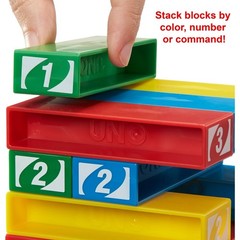 UNO Stacko Party Game Colored Stacking Blocks Balance Big